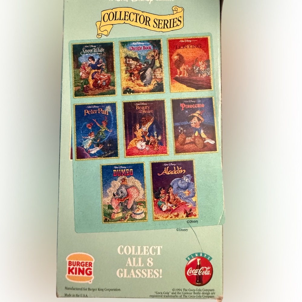 Walt Disney Classic Collector Series Coca Cola Glasses Lot 5 1990s - Picture 10 of 13